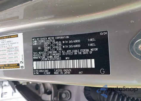 2025 Toyota Land Cruiser from USA, damaged, VIN JTEABFAJ2S5010863